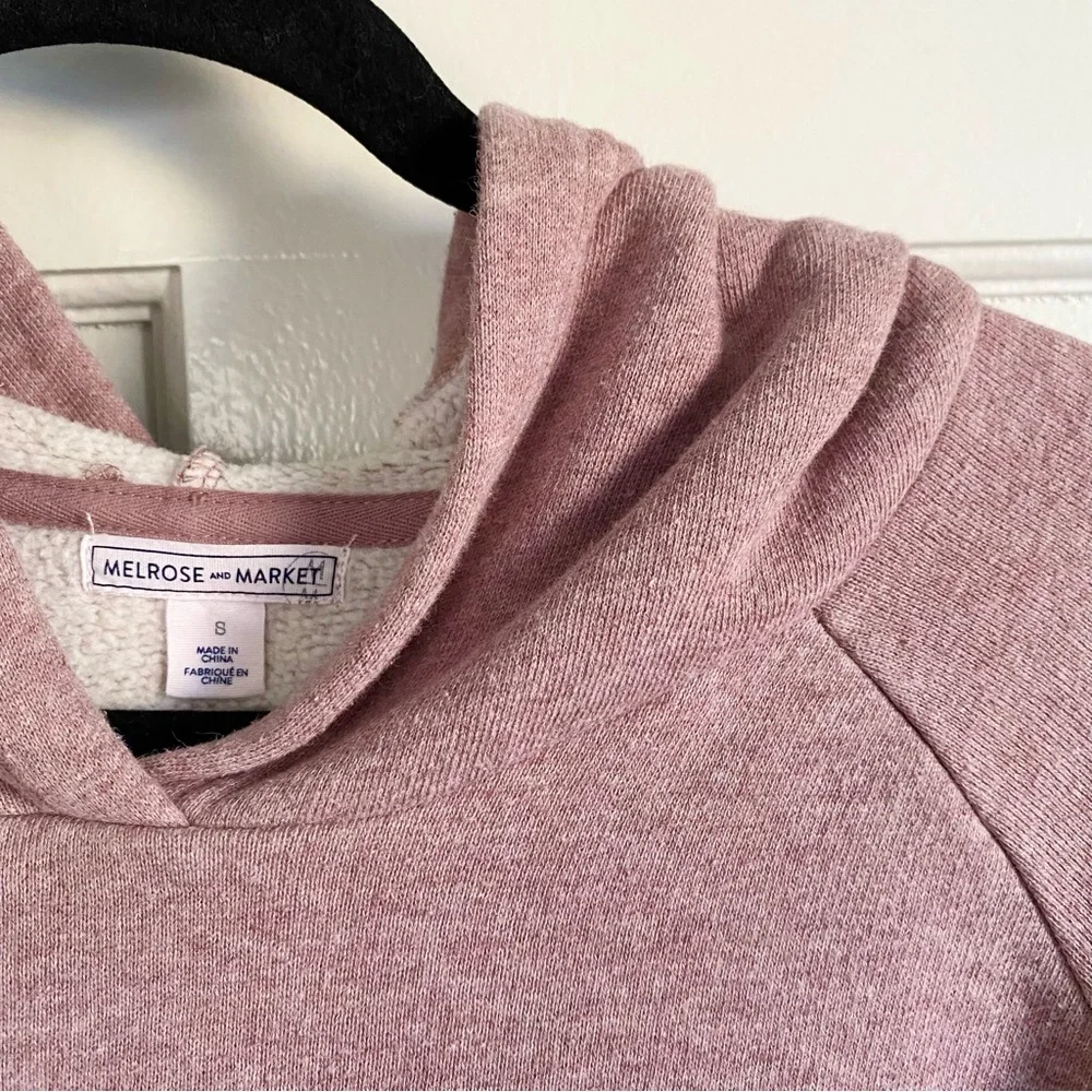 Melrose & Market Bell Sleeve Hoodie Sweatshirt Women’s Size Small Heather Pink